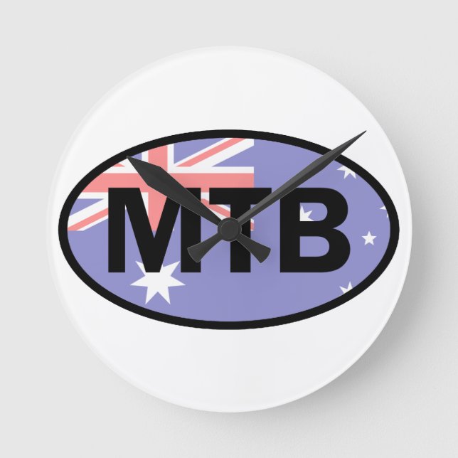 Mountainbike Australische Flagge Runde Wanduhr (Vorderseite)
