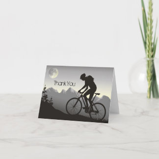 Mountainbike-Berge mit Vollmond Dankeskarte