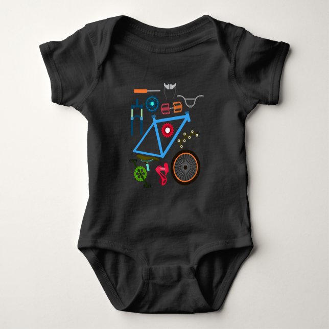 Mountainbike-Bergsteiger MTB Baby Strampler (Vorderseite)