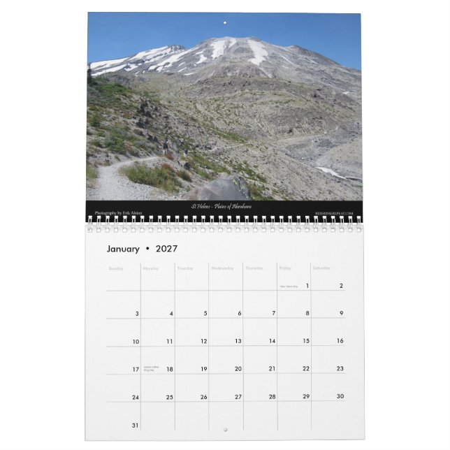 Mountainbike-Bestimmungsorte Kalender (Jan 2027)