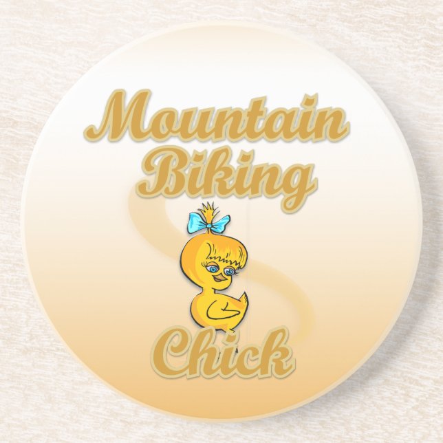Mountainbike Chick Getränkeuntersetzer (Vorne)