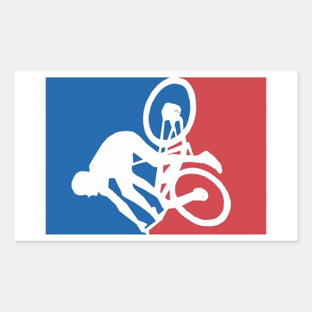 Mountainbike Crash Alles Sterne Rechteckiger Aufkleber (Vorderseite)