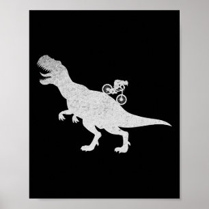 Mountainbike Downhill Fahrrad Cyclist T-Rex Radfah Poster