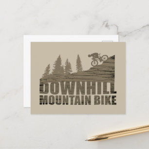 Mountainbike Downhill Feiertagspostkarte