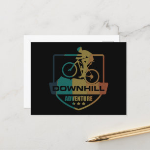 Mountainbike Downhill Feiertagspostkarte