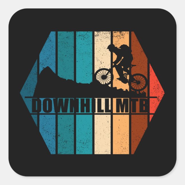 Mountainbike Downhill mtb Quadratischer Aufkleber (Vorderseite)