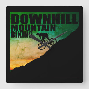 Mountainbike Downhill Quadratische Wanduhr