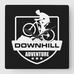 Mountainbike Downhill Quadratische Wanduhr
