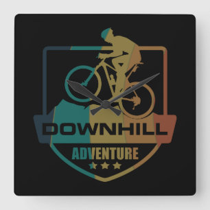 Mountainbike Downhill Quadratische Wanduhr