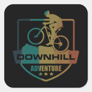 Mountainbike Downhill Quadratischer Aufkleber