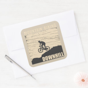 Mountainbike Downhill Quadratischer Aufkleber