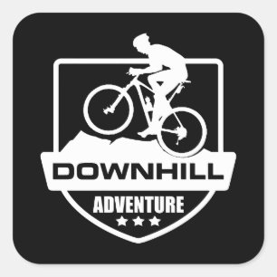 Mountainbike Downhill Quadratischer Aufkleber