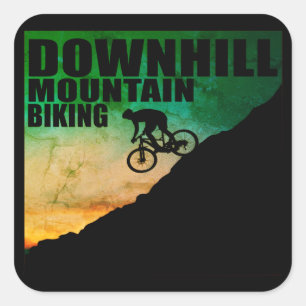 Mountainbike Downhill Quadratischer Aufkleber