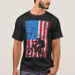 Mountainbike Downhill - US-amerikanische Flagge Mt T-Shirt