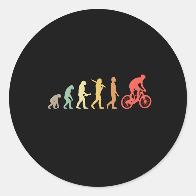 Mountainbike-Evolution für Mountainbiker Runder Aufkleber (Vorderseite)