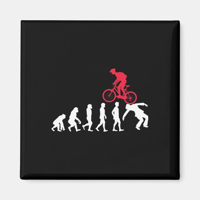 Mountainbike-Evolution Mtb-Crash Biker Radfahrer  Magnet (Vorne)