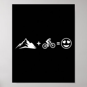 Mountainbike fahren lustige MTB-Gleichung glücklic Poster