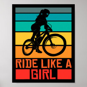 Mountainbike fahren wie ein Mädchen Mtb Mountainbi Poster