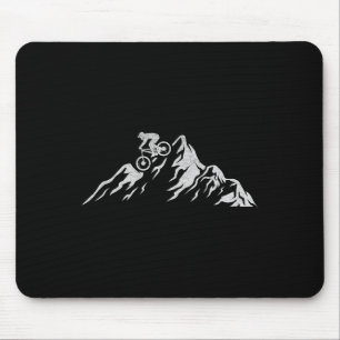 Mountainbike-Fahrer beim Radfahren bergab Fahrrad Mousepad