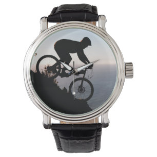 Mountainbike-Fahrer. Lions Head, Kapstadt Armbanduhr