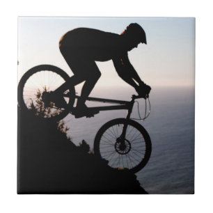 Mountainbike-Fahrer. Lions Head, Kapstadt Fliese