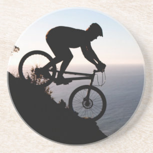 Mountainbike-Fahrer. Lions Head, Kapstadt Getränkeuntersetzer