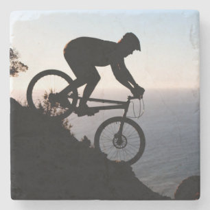 Mountainbike-Fahrer. Lions Head, Kapstadt Steinuntersetzer