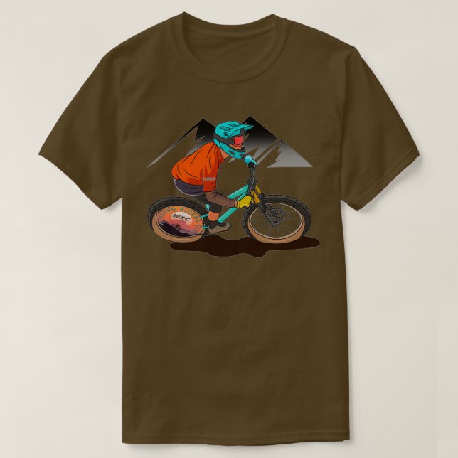 Mountainbike-Fahrer orange T-Shirt (Design vorne)