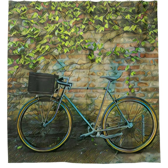 Mountainbike-Geschenk Duschvorhang (Vorderseite)