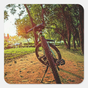 Mountainbike-Geschenke Quadratischer Aufkleber