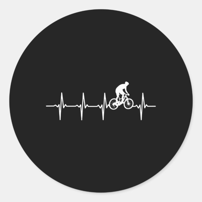 Mountainbike-Hebeat für Mountainbiker Runder Aufkleber (Vorderseite)