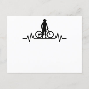 Mountainbike Herzschlag Mountain Bike Radfahren Ge Postkarte
