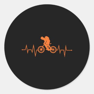 Mountainbike-Herzschlag MTB-Fahrer Mountainbiken Runder Aufkleber