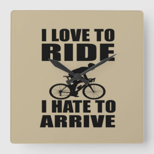 Mountainbike Humor - Fahrrad Zitat - Lustiges Radf Quadratische Wanduhr