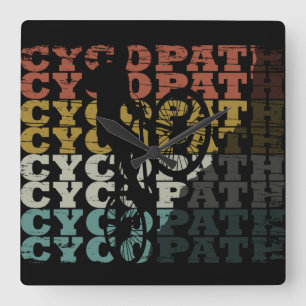 Mountainbike-Humor - Lustiges Radfahren - Cycopath Quadratische Wanduhr