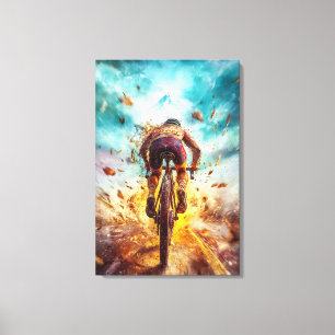 Mountainbike-Legende - Dynamische Sportkunst Leinwanddruck