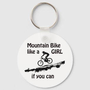 Mountainbike mögen ein Mädchen Schlüsselanhänger