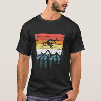 Mountainbike-Motocross Rennen Vintager Sonnenunter T-Shirt