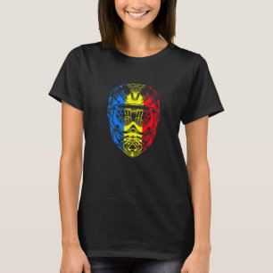 Mountainbike Motorrad Helm Rumänien Flagge T-Shirt