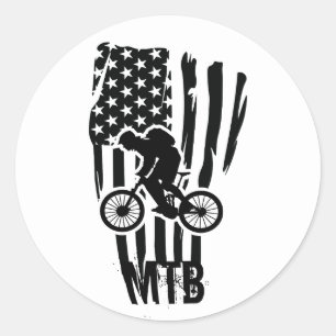 Mountainbike-Mountainbike-Fahrer Runder Aufkleber