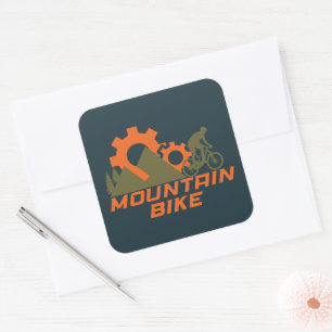 Mountainbike Mountainbike Quadratischer Aufkleber