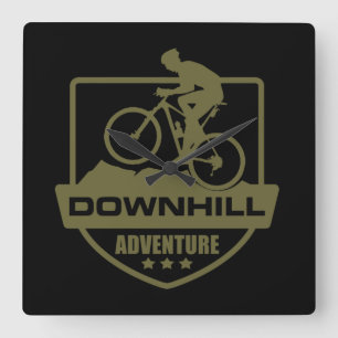 Mountainbike MTB Downhill Quadratische Wanduhr