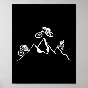 Mountainbike MTB Downhill Trail fahren Poster