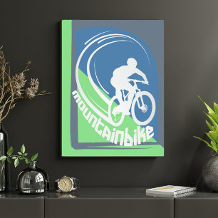 Mountainbike MTB Mountainbike grünes Dekorposter Poster