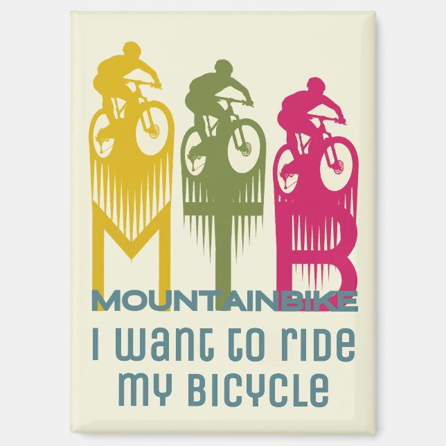 Mountainbike MTB Mountainbiker Geschenkartikel Magnet (Vorderseite)