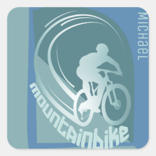 Mountainbike mtb Mountainbiker Zubehör Quadratischer Aufkleber