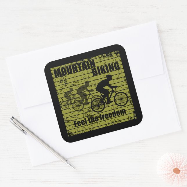 Mountainbike MTB Quadratischer Aufkleber (Umschlag)