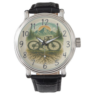 Mountainbike-Natur-Abenteuer-Kunst Armbanduhr