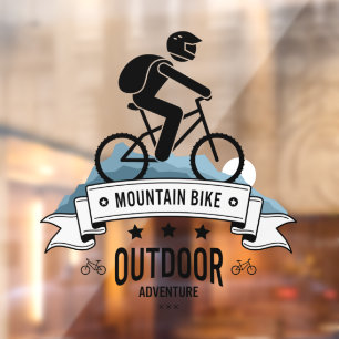 Mountainbike Outdoor Adventure 3 Fahrradverleih Fensteraufkleber