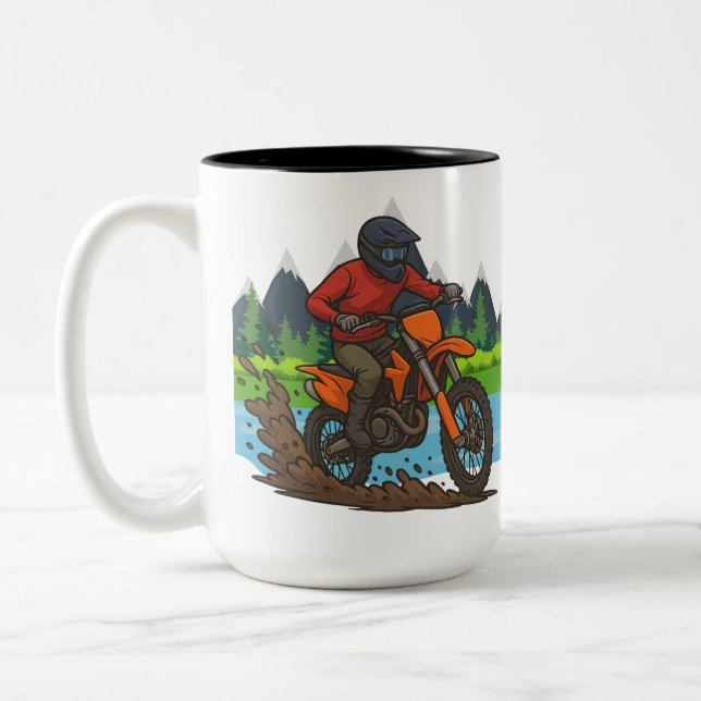 Mountainbike-Pfad Zweifarbige Tasse (Links)